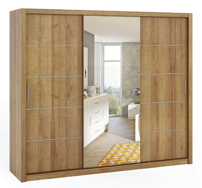 Bono Sliding Door Wardrobe With Mirror 250cm