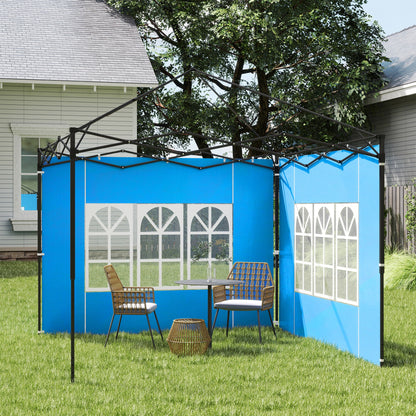 Outsunny Set of Two 3 x 3(m) Gazebo Frame Replacement Walls - Blue