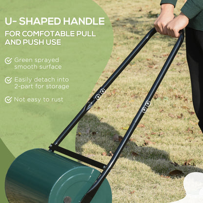 Outsunny 30 L Heavy Duty Water Or Sand Filled √é¬¶30cm Garden Steel Lawn Roller Drum - Green