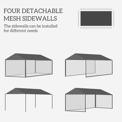 Outsunny 4 m x 3 m Gazebo with Sides, Outdoor Party Tent, Sun Shade Canopy with Mesh Sidewalls, White