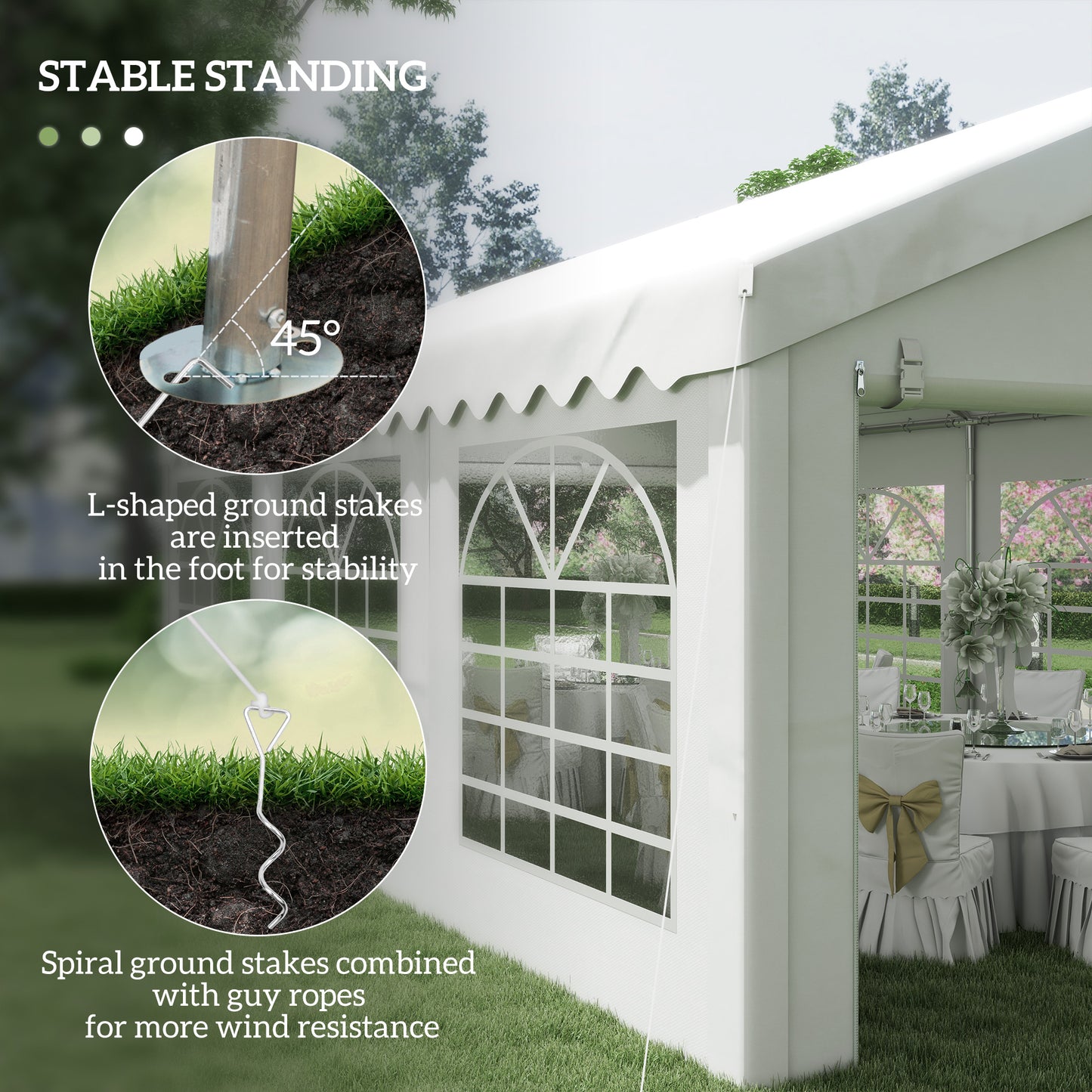 Outsunny 6m x 4 m Garden Gazebo Portable Carport Shelter w/ Removable Sidewalls & Doors Party Tent Shelter Car Canopy