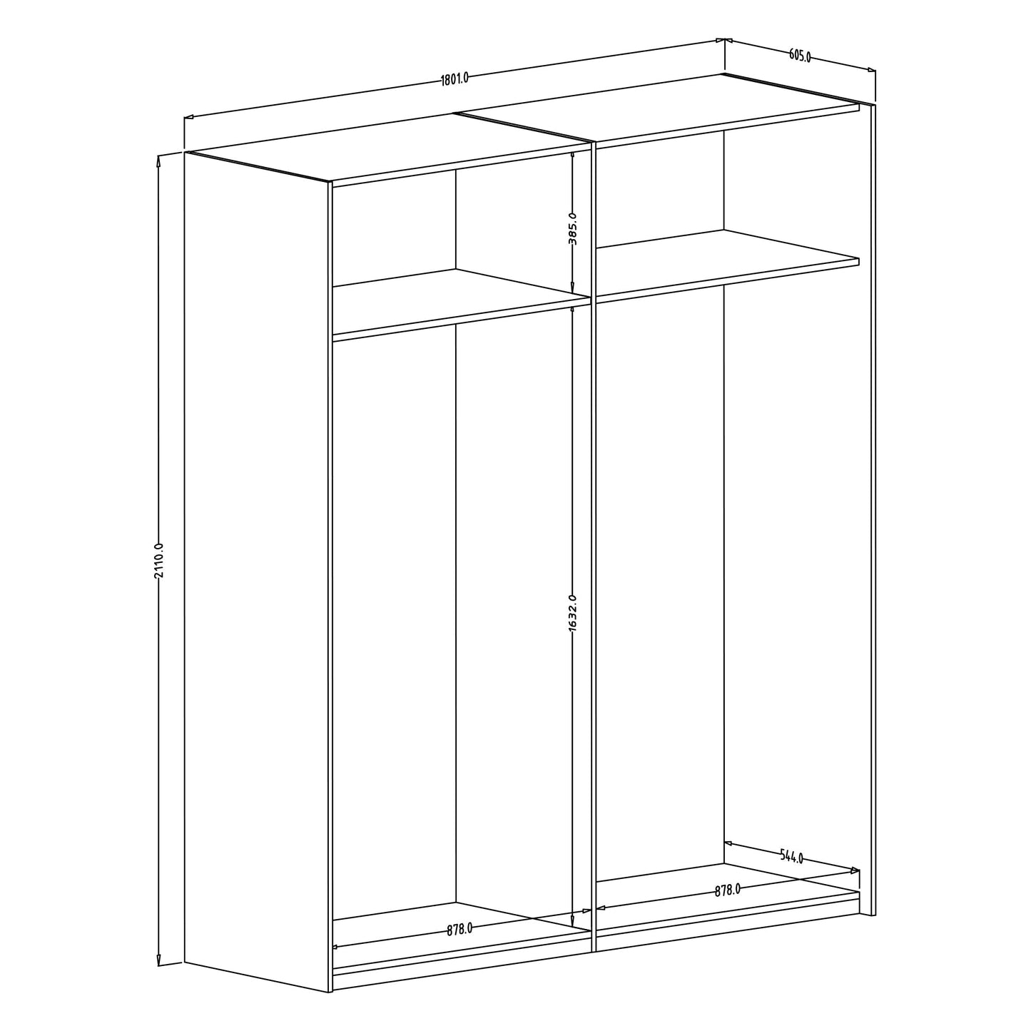 Moore Sliding Door Wardrobe 200cm