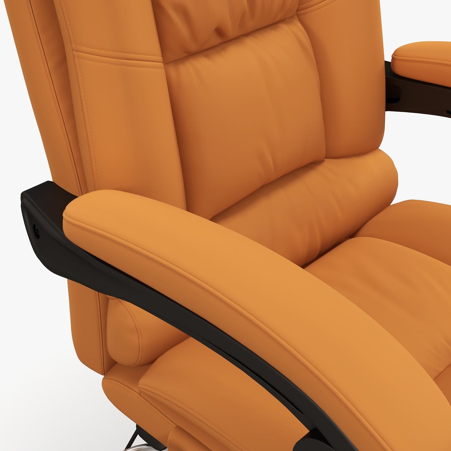 Vinsetto High Back Vibration Massage Office Chair, Heated Reclining PU Leather Computer Chair with 135√Ç¬∞ Reclining Back and Footrest, Light Brown