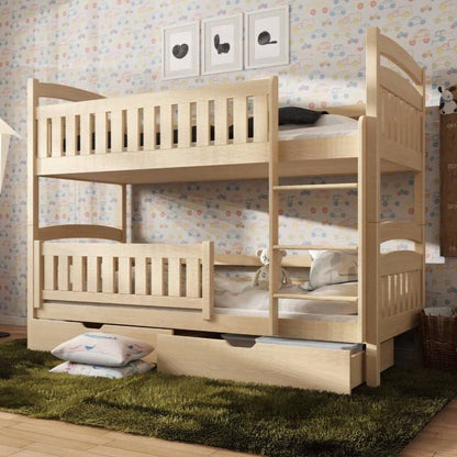 Wooden Bunk Bed Ignas with Storage