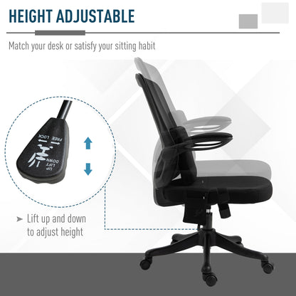 Vinsetto Office Chair 2-Point Massage Executive Ergonomic USB Power Mesh Design 360√Ç¬∞ Swivel with Lumbar Support, Black