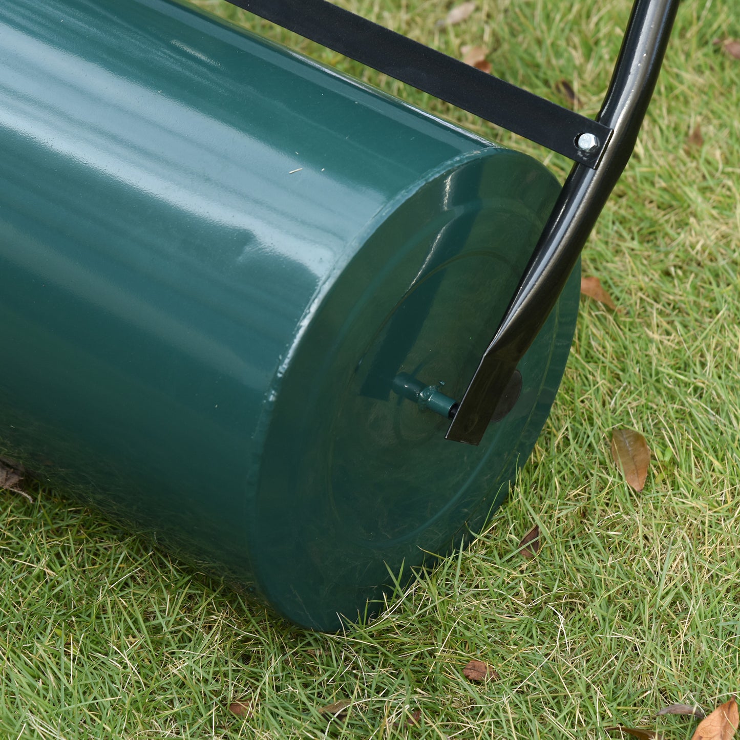 Outsunny 30 L Heavy Duty Water Or Sand Filled √é¬¶30cm Garden Steel Lawn Roller Drum - Green