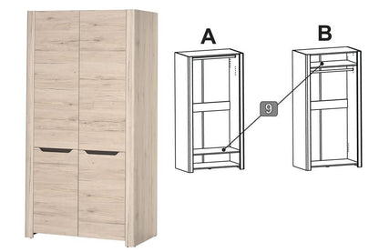 Desjo 05 Hinged Door Wardrobe 98cm