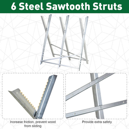 DURHAND Portable Sawhorse Heavy Duty Steel Adjustable Work Support, Foldable Sawhorse Stand 100 kg Weight Capacity, Silver Tone