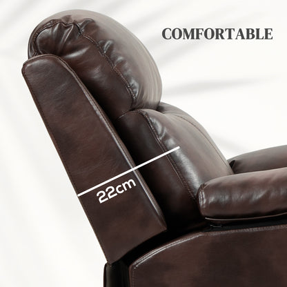 HOMCOM Faux Leather 70√Ç¬∞ Electric Riser Recliner Chair, Dark Brown