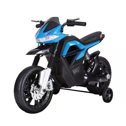 HOMCOM Kids Electric Motorbike 6V Ride On Battery Powered Motorcycle w/ Lights Music Forward Brake for 3-8 Years Old Blue