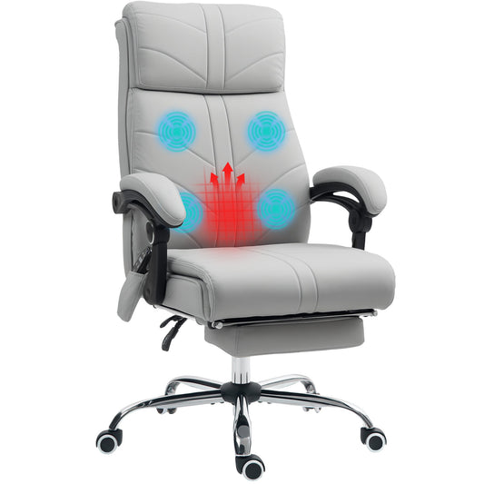 Vinsetto Faux Leather Massage Office Chair - Light Grey