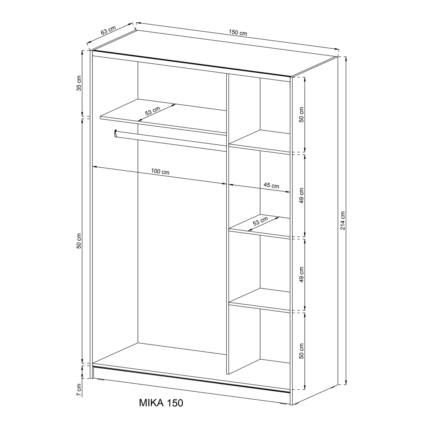 Mika 6 2 Sliding Door Wardobe