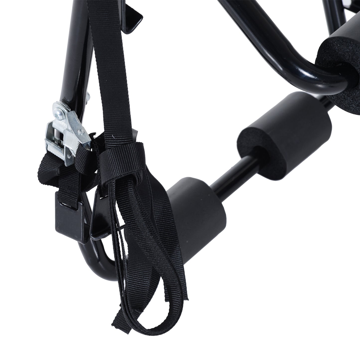 HOMCOM Metal 3 Bike Rear Hitch Mount w/ Fix Strap Black