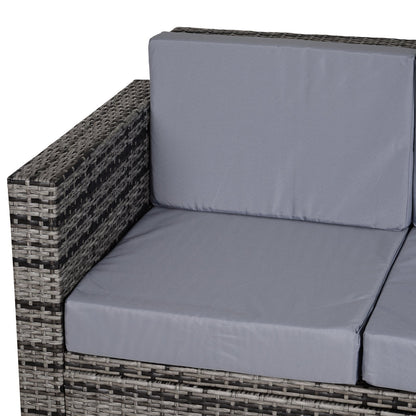 Outsunny Two-Seater Rattan Sofa - Mixed Grey