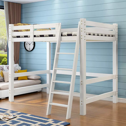 Wooden Bed Frame High Sleeper Bunk Bed Study Desk Cabin Bed