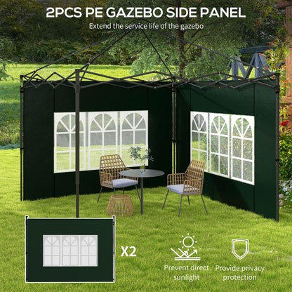 Outsunny 3 Meters Gazebo Side Panels Canopy Marquee Replacement Exchangeable Side Panel Walls (Green)