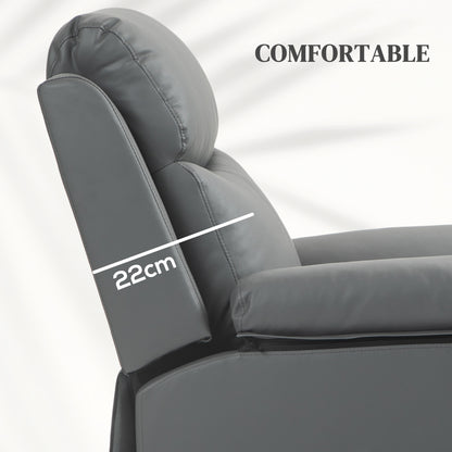 HOMCOM Faux Leather 70√Ç¬∞ Electric Riser Recliner Chair, Charcoal Grey