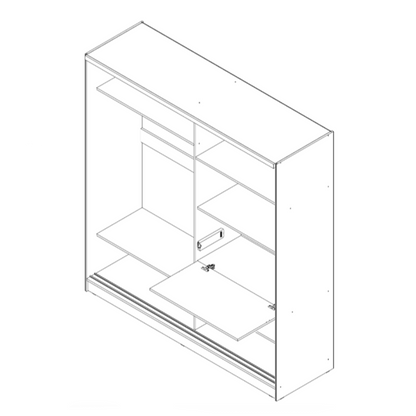 Luca Sliding Door Wardrobe 200cm [Mirror]