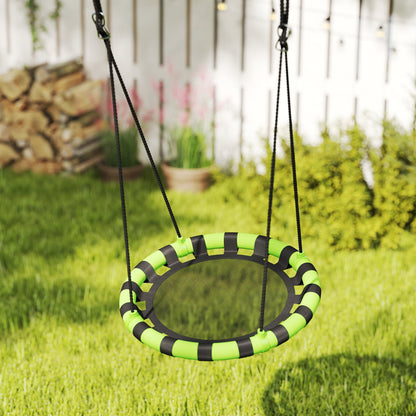 AIYAPLAY 60 cm Diameter Kid Nest Swing Seat with Height Adjustable Ropes for Outdoor Indoor, Black