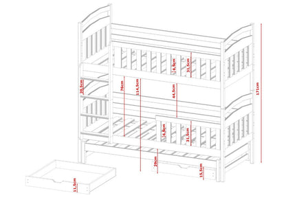 Viki Bunk Bed with Trundle and Storage