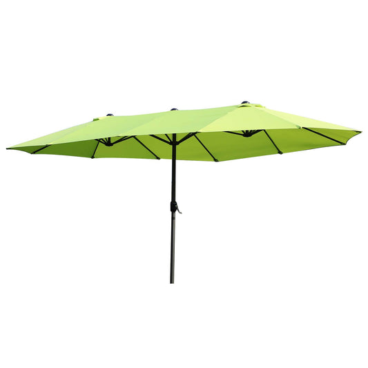 Outsunny Double-side Umbrella Parasol, √é¬¶2.7x4.6Wx2.4H m-Grass Green