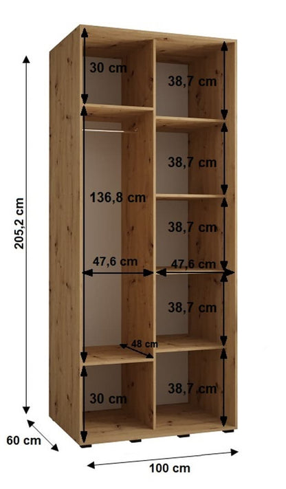 Sapporo I Sliding Door Wardrobe 100cm