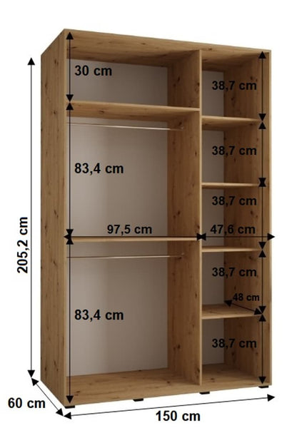 Sapporo II Sliding Door Wardrobe 150cm