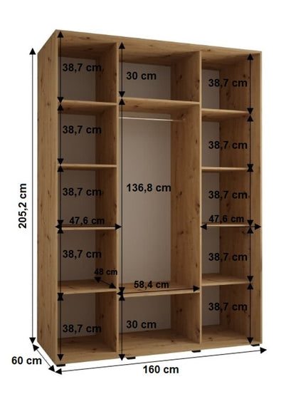 Sapporo I Sliding Door Wardrobe 160cm