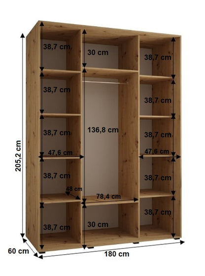 Sapporo I Sliding Door Wardrobe 180cm