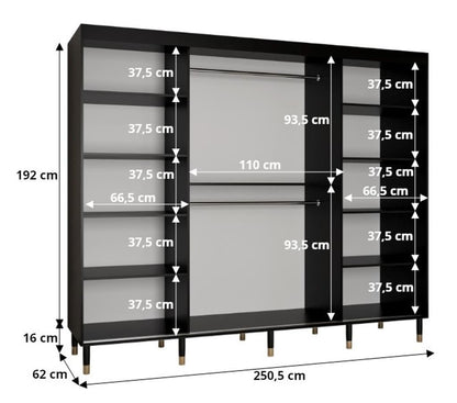 Monaco I Sliding Door Wardrobe 250cm