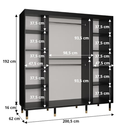 Monaco II Sliding Door Wardrobe 200cm