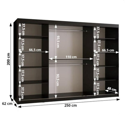 Marsylia Sliding Door Wardrobe 250cm