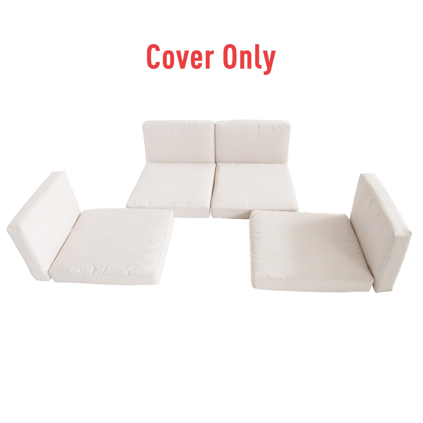 Outsunny Replacement Cushion Cover Garden Rattan Patio Furniture Seat Cover Polyester Outdoor Cream White- No Cushion Included